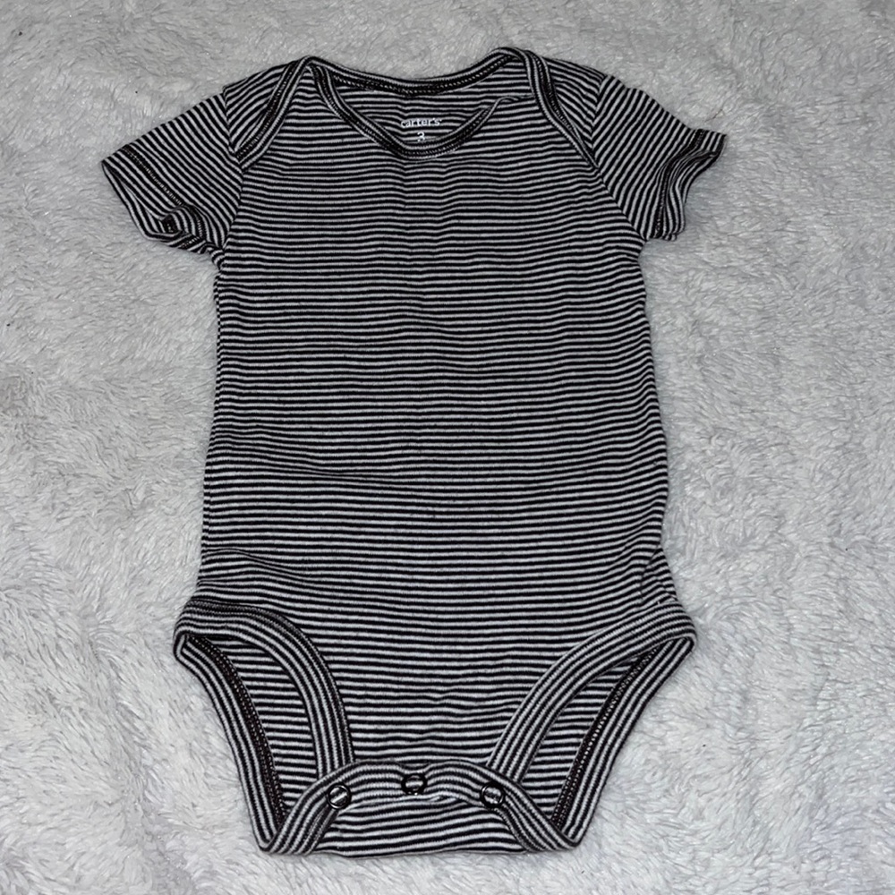 (3 for $10) carters 3 month striped short sleeve bodysuit